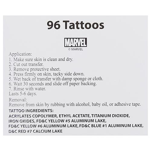 アベンジャーズ タトゥー シール 4シート 96個入り 18725 TATTOO ボディーシール ステッカー 水貼り 水で貼れる マーベル MARVEL AVENGERS 輸入品 |  | 10