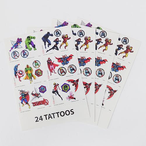 アベンジャーズ タトゥー シール 4シート 96個入り 18725 TATTOO ボディーシール ステッカー 水貼り 水で貼れる マーベル MARVEL AVENGERS 輸入品 |  | 02
