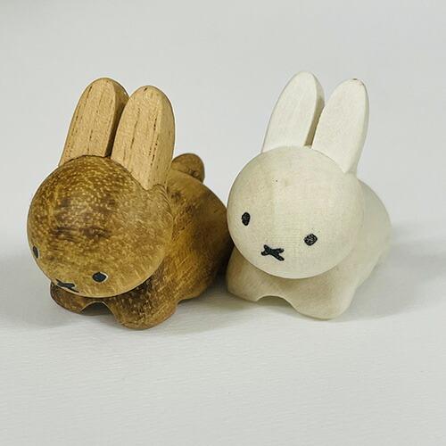 金正陶器 ディックブルーナ うさぎ 木製 箸置き 茶 19030 miffy