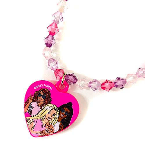 バービー ビーズ ネックレス ＆ ブレスレット セット 19132 Barbie アクセサリー キッズ 首飾り ブレス 腕輪 伸びる ハート ピンク 輸入品 BR1453 |  | 02