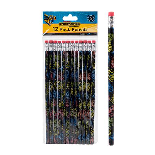 トランスフォーマー 鉛筆 消しゴム付き 12本入り 19297 えんぴつ