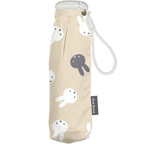 miffy ミッフィー 晴雨兼用 折りたたみ傘 ( フェイスドット柄 ベージュ