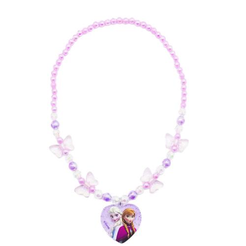 アナと雪の女王 リボンビーズネックレス ( パープル×ピンク ) 19936