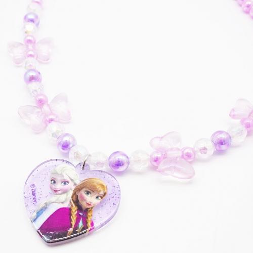 アナと雪の女王 リボンビーズネックレス ( パープル×ピンク ) 19936 アナ雪 アクセサリー ネックレス 女の子 子供用 キッズ キッズアクセ HXSF4230-1 |  | 02