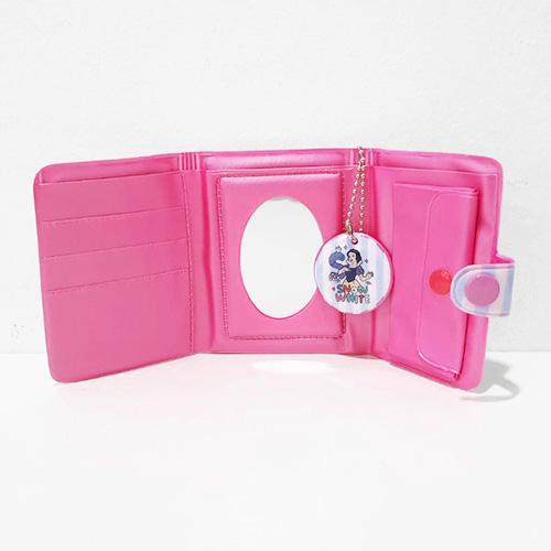 ディズニープリンセス 三つ折り 財布 （ BELL ベル バックストライプ / チャーム白雪姫 ）19948 子供 女の子 お財布 ビニール PCNG-0096 |  | 01