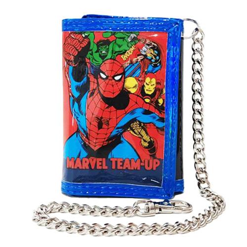 スパイダーマン チェーン付ウォレット ( フチブルー/ MARVEL TEAM-UP ) 19950 マーベル MARVEL Disney 財布 コインケース 札入れ キッズ 男の子 SPNG-0048 | 