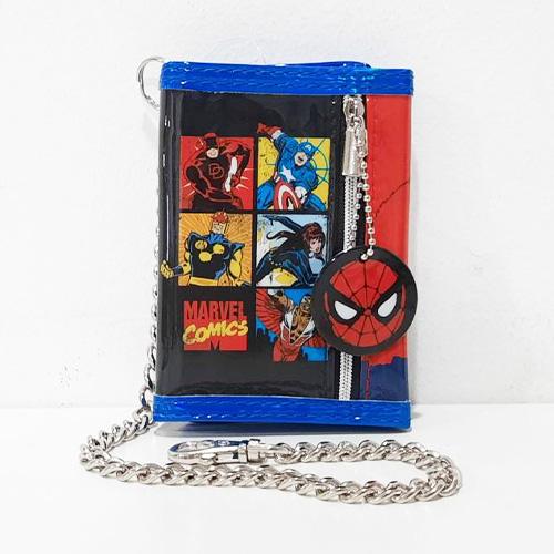 スパイダーマン チェーン付ウォレット ( フチブルー/ MARVEL TEAM-UP ) 19950 マーベル MARVEL Disney 財布 コインケース 札入れ キッズ 男の子 SPNG-0048 |  | 01