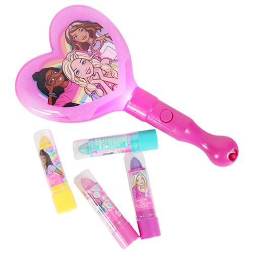 バービー ライトアップハンドミラー & リップバーム 20175a Barbie グッズ おしゃれ おもちゃ 鏡 ミラー 光る リップ リップクリーム 女の子 輸入 |  | 01