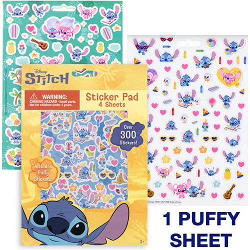 スティッチ ステッカーパッド 4シート パフ入り OVER300 20456 Lilo＆Stitch Disney シール ぷくぷく パフ 立体シール ご褒美シール 輸入品 インポート | 