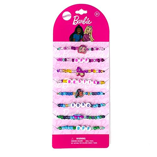 バービー キッズ ビーズ ブレスレット 8本入り 20457 Barbie アクセサリー キッズアクセ 子供 女の子 ピンク ブルー イエロー パープル おしゃれ 輸入 | 