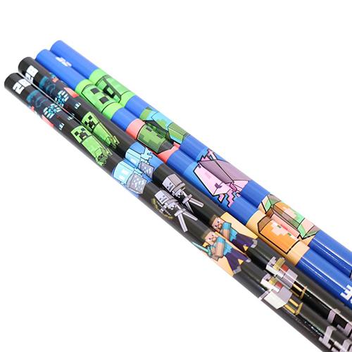 マインクラフト 鉛筆 2B 4本入り ( ブルー & ブラック ) 20573 マイクラ グッズ えんぴつ 文具 文房具 小学生 学用品 Minecraft MCT-EPM5-BB |  | 01