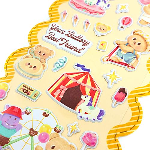 バターベア ぷくぷく ステッカー ( YE ) 20618a Butter bear シール