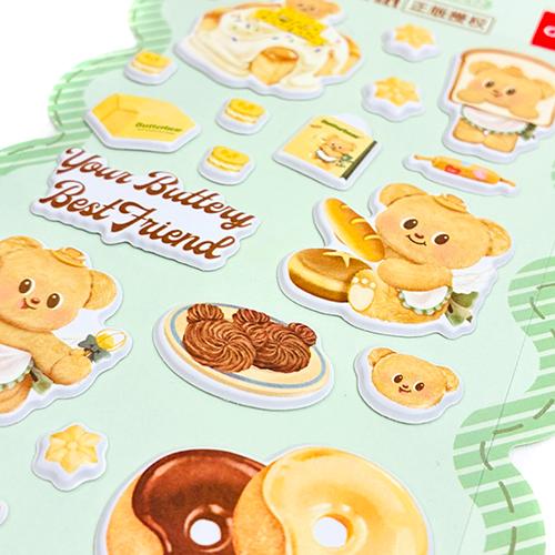 バターベア ぷくぷく ステッカー ( GN ) 20618c Butter bear シール
