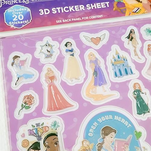 ディズニープリンセス 3D ステッカー 1シート 20679 プリンセス シール 立体 エンボス ぷくぷく ベル ラプンツェル アリエル キャラクター グッズ 輸入 |  | 01