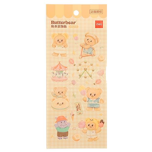 バターベア クリアステッカー ( チェックバック / イエロー ) 20792b