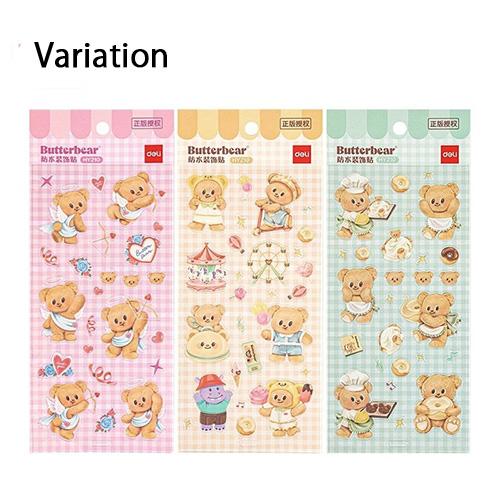バターベア クリアステッカー ( チェックバック / イエロー ) 20792b