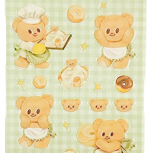 バターベア クリアステッカー ( チェックバック / グリーン ) 20792c