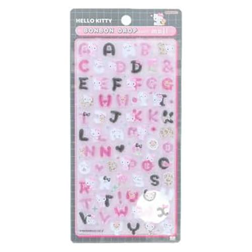 ボンボンドロップシール もじ ( ハローキティ / クール ) 21181-ama シール ステッカー 文字 moji アルファベット キティ Hello Kitty S8815550（Yahoo!・Pretzel-net Yahoo!店）