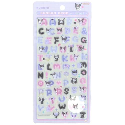ボンボンドロップシール もじ ( クロミ ) 21182-ama シール ステッカー 文字 moji アルファベット KUROMI BONBON DROP S8815607（Yahoo!・Pretzel-net Yahoo!店）