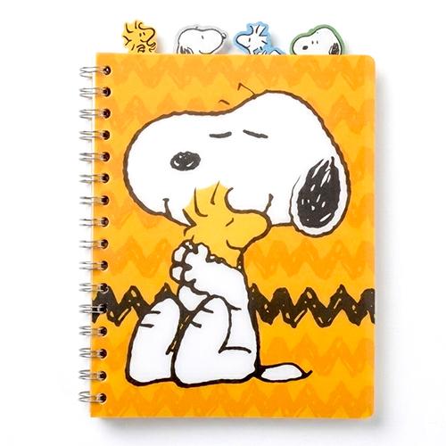 スヌーピー リングノート ダイカット タブ付き 96シート 21267 ノート 罫線 横罫 インデックス PEANUTS ピーナッツ 文房具 文具 日記帳 Snoopy Journal 輸入 |  | 01