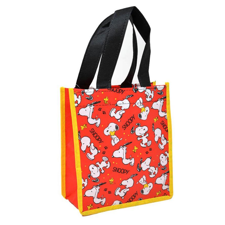 スヌーピー バッグ ショッパートート ( S ／ レッド 総柄 ) 21272 SNOOPY ショッパー エコバッグ 不織布 PEANUTS Reusable Tote Bag 輸入 | 