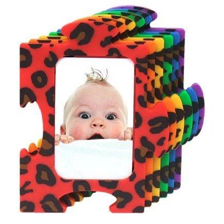 パズルフレーム レインボー ヒョウ柄6067（カラフルで楽しいパズル型