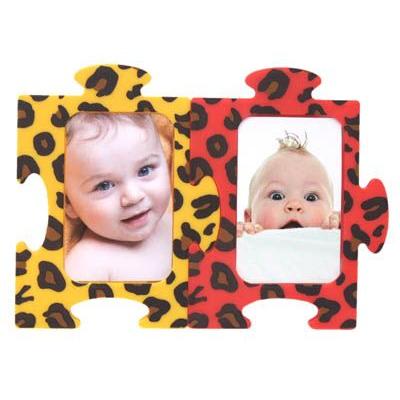 パズルフレーム レインボー ヒョウ柄6067（カラフルで楽しいパズル型