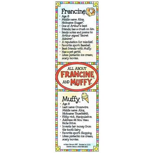 ☆SALE!☆アーサー ブックマーク Francine and Muffy Arthur pbs kids 71f |  | 01