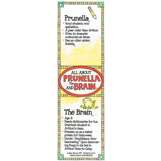 ☆SALE!☆アーサー ブックマーク Prunella and The Brain Arthur pbs kids 71p |  | 01