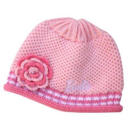 バービー Barbie キッズニットキャップ フラワー7437（毛糸 帽子 冬小物 帽子 子供用 子ども) | 