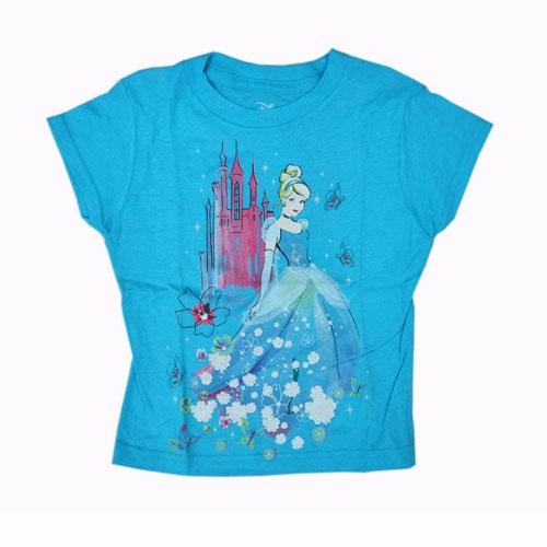 ディズニープリンセス シンデレラ キッズ Tシャツ ブルー 2歳用