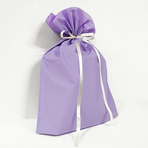 ラッピング 袋 大 ギフトバッグ 梨地 リボン付巾着袋 ( パープル LL ) etc0036 紫 底 マチあり 底マチ 大きいサイズ おおきいサイズ 一枚 単品 リボン 巾着 袋 |  | 02