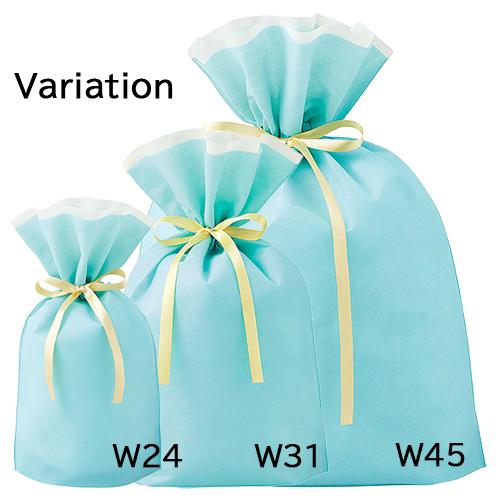 ラッピング 袋 ギフトバッグ 不織布 リボン付き ( ミント / LL 幅45 ) etc0053 底 マチあり 底マチ 一枚 単品 ラッピンググッズ |  | 01
