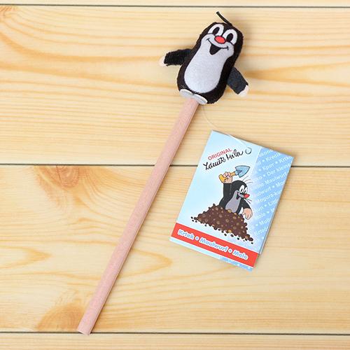 クルテク ソフトマスコット付き鉛筆 pud136 もぐらのクルテク Krtek 鉛筆 えんぴつ 文具 文房具 チェコ 雑貨 グッズ マスコット 絵本 もぐらくん キャラクター | 