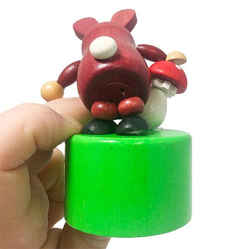 クルテク フィギュア プッシュトイ ( ウサギ キノコ ) pud400 もぐらの
