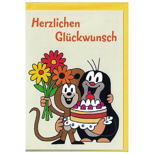 クルテク バースデーカード 封筒付き (こころからお祝いします/黄