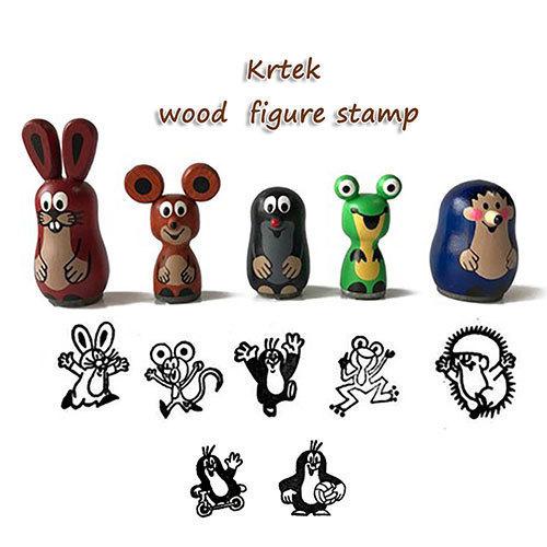 クルテク ウッドフィギアスタンプ ( カエル ) pud849 Krtek チェコ