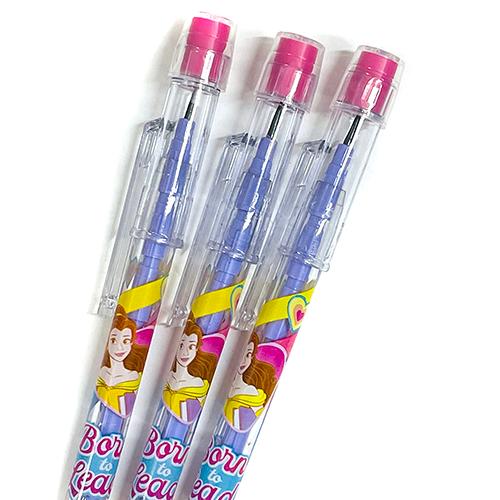 ディズニープリンセス ロケット 鉛筆 消しゴム付き 3本入り yts0822
