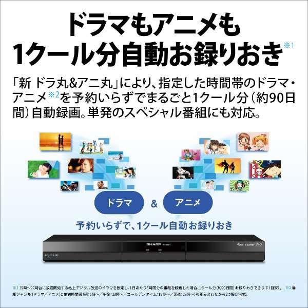 AQUOS シャープ SHARP 1TB 2番組同時録画 ダブルチューナー AQUOS シャープ SHARP 1TB 2番組同時録画 ダブルチューナー