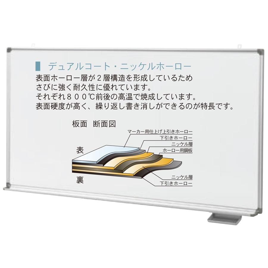 ホワイトボード AX34XN 暗線入り壁掛けタイプ ホーローホワイトボード 送料無料 横幅1210mm×高さ920mm 国産 マーカーボックス 粉受付_1