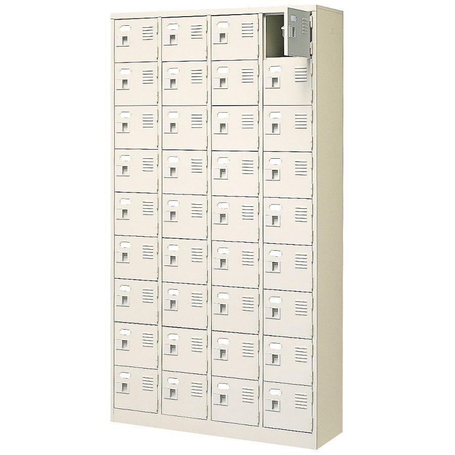 【上品で大人気♪】36人用シューズロッカー BST4-9WN 4列9段 扉付きタイプ スチール製 収納ロッカー 備品ボックス シューズトレー対応 昇降口 エントランス 時短 靴