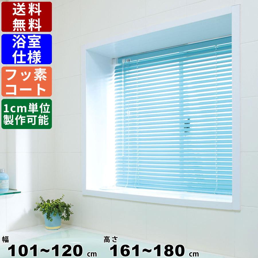 インテリアブラインド F-YF-120180 サイズオーダー 浴室仕様 フッ素コート スクリーン 突っ張り式 カーテン 高さ調節可能 フッ素加工