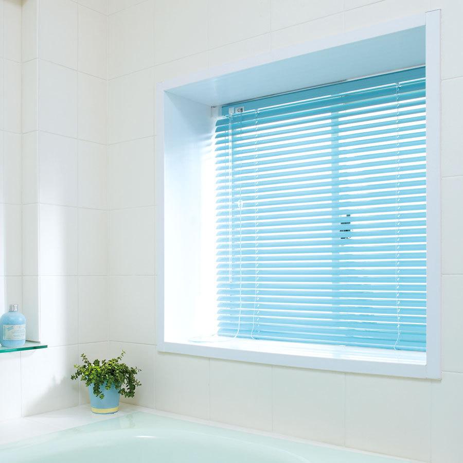 インテリアブラインド F-YF-120180 サイズオーダー 浴室仕様 フッ素コート スクリーン 突っ張り式 カーテン 高さ調節可能 フッ素加工