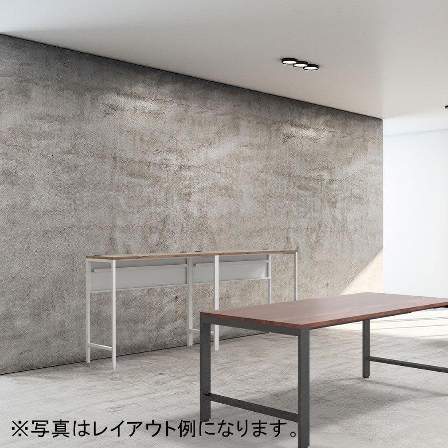 ワークデスク FD1245-10-MPA ガレットオーク天板 幅1200mm オフィスデスク 作業机 事務机 ハイタイプ 木目調 ワークスペース 幕板の画像