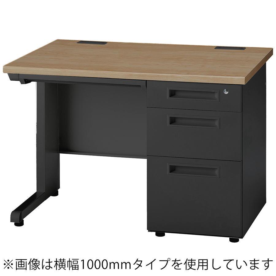 片袖机 GSD-B127-3R オフィス家具 右袖3段デスク 送料無料 天板ホワイト ブラックフレーム 定番 事務デスク オールロック機構 国産の画像