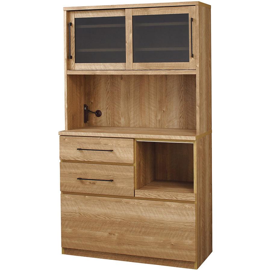 キッチンボード JPB-252 W105cm カップボード 国産品 おしゃれ 収納 食器棚 シンプル キッチンキャビネット キッチン 台所 収納棚の画像