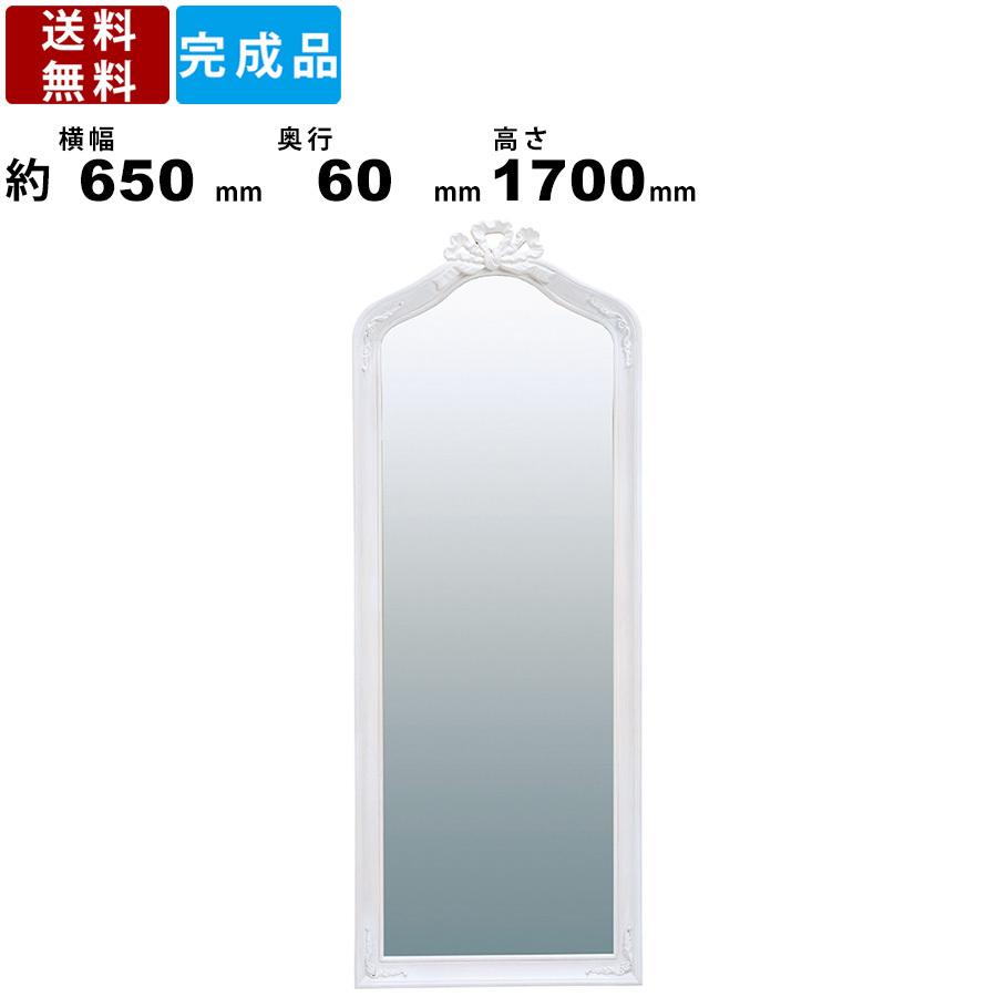 ミラー RD-1371AW 姿見 全身鏡 大型 壁掛け アンティーク調 立て掛け 姫系家具 白家具 かわいい お洒落 ウォールミラー 上品 インテリア