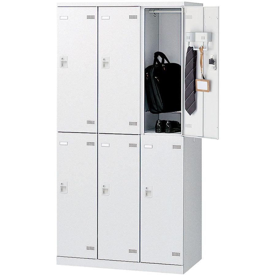 6人用更衣用ロッカー SLB-6-D2 6人用ロッカー ブルー ピンク ホワイト ダイヤル錠タイプ 3列2段6人用ロッカー 業務用 キーレス錠 更衣室の画像