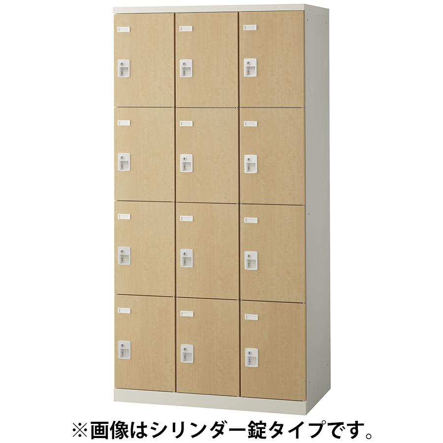 12人用ロッカー 更衣用木目ロッカー ボタン錠タイプ SLB-LD-12-B 木目ロッカー 荷物入れ 小物入れ 名札差し 戸当りクッション 国産 生興_7