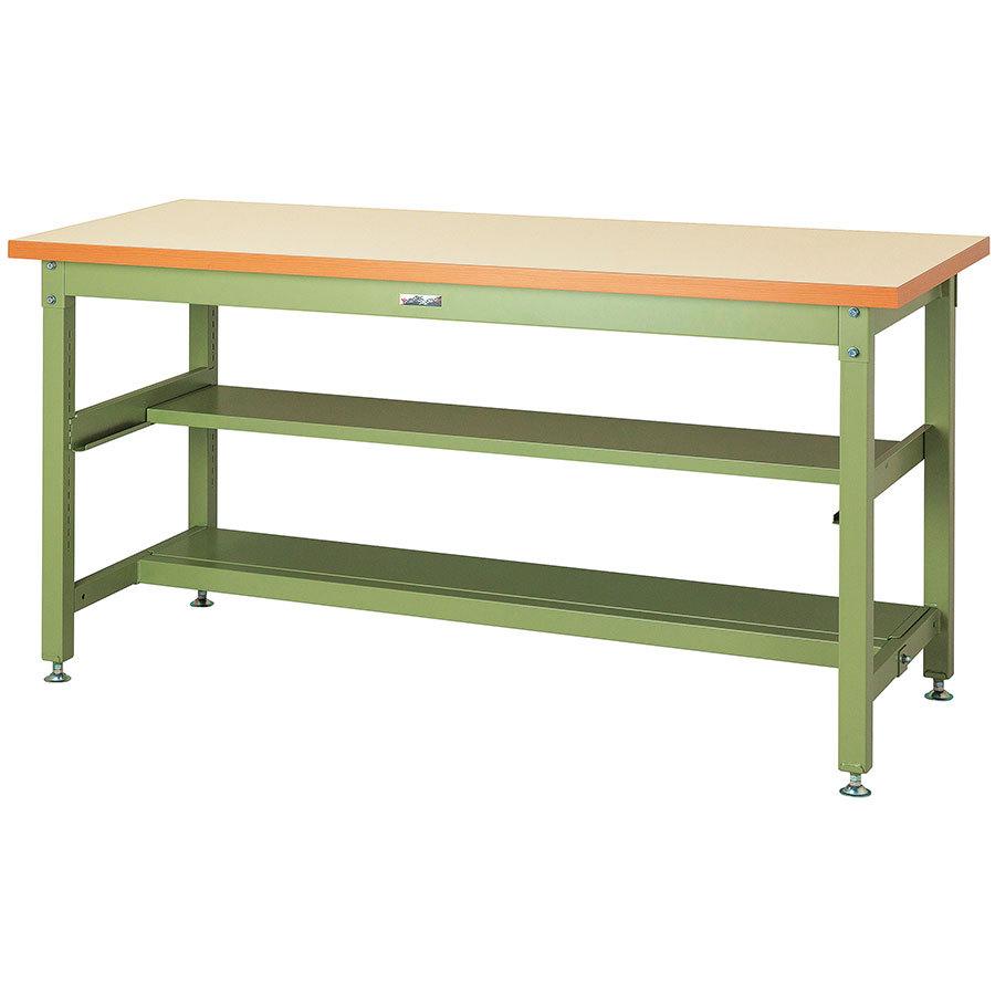 【日本未発売】 作業台 ワークテーブル 耐荷重3000kg SSMH-1890TS1 高さ900mm 固定式 中間棚付き 半面棚板付き メラミン天板 スーパータイプ 【WS1595581498】(57437円)